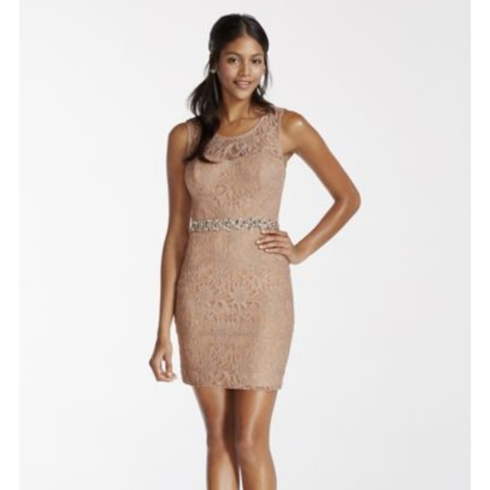 David's Bridal City Triangle Illusion Lace Dress